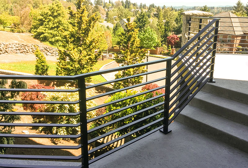 picket railing on deck over looking a garden, Innovative Aluminum Systems