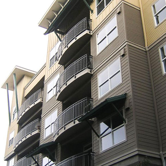 Aluminium Picket Railings on an apartment building, Innovative Aluminum Systems